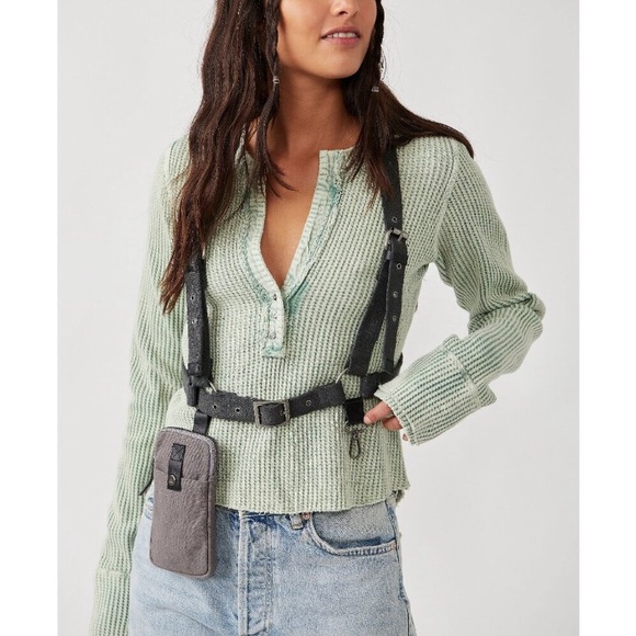 Free People Accessories - Jet Pack Blues Harness Accessor Pouch (Free People Version Black) Dark Gray NWT